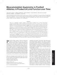 University of notre dame, notre dame, in graduate: Pdf Musculoskeletal Asymmetry In Football Athletes A Product Of Limb Function Over Time