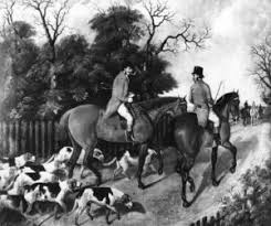 Bildagentur | mauritius images | Hunting Scene Hunting Party Returning With Two Foxes Oil On Canvas By British E M Fox