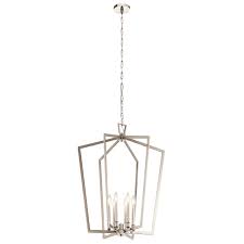 Kichler Abbotswell 6 Light Large Foyer Pendant In Polished Nickel
