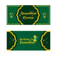 Ornate Ramadan Kareem Banners In Green And Yellow Download Free Vectors Clipart Graphics Vector Art