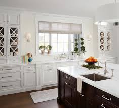 White Kitchen Cabinets With Espresso Island Transitional Kitchen Espresso Kitchen Cabinets White Countertops Dark Cabinets White Shaker Cabinets