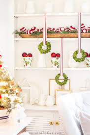 To get this whimsical look, use packaged candy with a long shelf life, such as candy canes or lollipops. 20 Minute Decorating Christmas Shelf Decor On Sutton Place