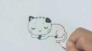 Start drawing hello kitty with a pencil sketch. How To Draw Cartoon Sleeping Cat Youtube
