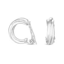 Say yes 'love' cz crawler earrings. Jon Richard Silver Polish Twisted Medium Hoop Clip Earrings Jewellery From Jon Richard Uk