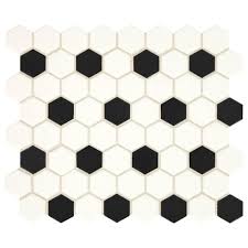 No need for extra rinsi. Mohawk Vivant White And Black Hexagon 12 X 14 Ceramic Mosaic Tile At Menards