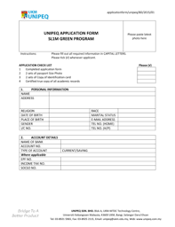 Create a free team what is teams? Fillable Online Unipeq Application Form Sl1m Green Program Photo Here Whenever Fax Email Print Pdffiller