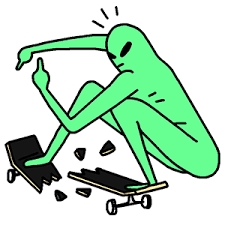 Alien Breaks Skateboard Deck Alien Art Skateboard Art Doodle Art