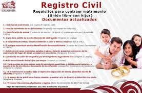 Si ya te decidiste a dar el gran paso, aquí te decimos los precios y todos los requisitos que necesitas para tu boda civil en ciudad de méxico y que de acuerdo con el portal del gobierno de ciudad de méxico, para realizar el enlace matrimonial por el registro civil es necesario tener los siguientes. Registro Civil Tenosique Tab