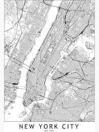 Black And White New York City Posters New York White Map Poster By Multiplicitymap In 2020 Map Art Map Of New York Map Art Print