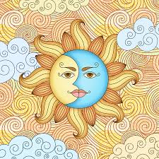 The painting consists of poster colours. Half Moon And The Sun Digital Art By Peter Awax