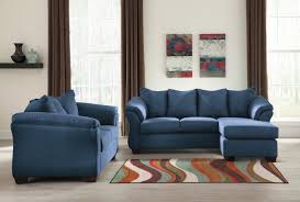 Quality new, used, leather and fabric living room furniture is on kijiji, canada's #1 local. Signature Design By Ashley Darcy Blue 821375070 Chaise Sofa Loveseat And Ottoman Set Sam Levitz Furniture Stationary Living Room Groups