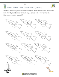 6 times tables worksheets