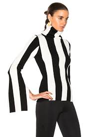 Black And White Striped Turtleneck Plus Size Monse Stripe Turtleneck Sweater In Black White Fwrd Striped Turtleneck Turtleneck Sweater Turtle Neck