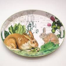 Garden Bunny Tray By Michel Design Works Seasons Bunny Design