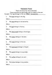 possessive nouns worksheets