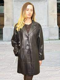 Higgs Leathers Buy 34 Bust Under Half Price Jana Women S Black Leather 3 4 Coat Online Womens Black Leather Jacket Leather Coat Womens Leather Trench Coat