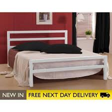 4ft6 City Block White Metal Double Bed Double Beds For Sale Beds For Sale Bed