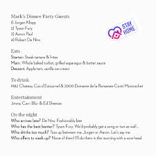Welcome to the dinner party download, a fast and funny hour of culture, food and conversation: Moor Hall Restaurant On Twitter Chef S Dinner Party Competition Time We Chatted To Chef Patron Markdbirchall About His Ideal Dinner Party In A World Without Lockdown And If You