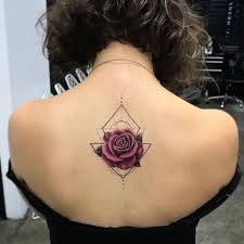 Pink Rose Tattoo On Back Tattoos For Women Back Tattoo Tattoo For Women Bac Rose Tattoos For Women Pink Rose Tattoos Geometric Rose Tattoo
