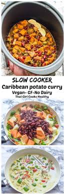 Caribbean Potato Curry Slow Cooker Gluten Free Recipe Vegan Slow Cooker Healthy Cooking Potato Curry