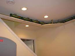 Viewed from different areas in the house. Ceiling Loop One Track Or Two Model Trains Model Train Accessories Train Layouts
