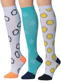 White Teal Penguin Graduated Compression Knee High Socks Set Affiliate Knee High Compression Socks Knee High Socks High Socks