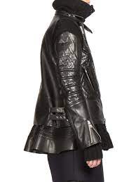 Sacai Leather Jacket Jackets Black Leather Moto Jacket