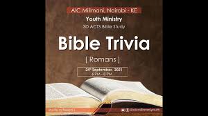 Bible trivia questions from genesis. Bible Trivia Romans Youth Bible Study Aic Milimani Nairobi 24th September 2021 Youtube