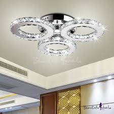 Circular Ring Led Ceiling Flush Mount Modern Fashion Clear Crystal Indoor Lighting Fixture Light Fixtures Flush Mount Ceiling Light Fixtures Flush Mount Lighting
