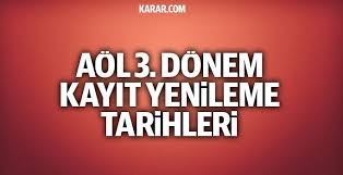 Açık öğretim kurumları ilk (yeni) kayıt ve kayıt yenileme işlemlerine 30 nisan 2021 tarihinden 17 mayıs 2021 tarihine kadar ara verildi. Aol Kayit Yenileme Ne Zaman Acikogretim Lisesi Kayit Yenileme Islemleri