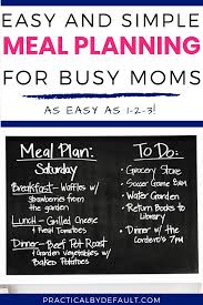 Simple Meal Planning For Busy Working Moms Easy As 1 2 3 In 2020 Meal Planning Easy Meal Plans Family Meal Planning