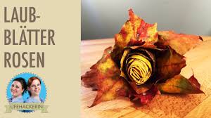Rosen Aus Herbstblatter Tolle Deko Idee Fur Den Herbst Mapleleaveroses Blatterrose Laubrose Rosendiy Rosen Basteln Rosen Selbstgemacht