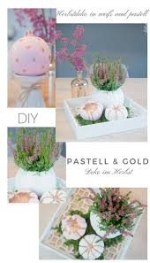 Diy Herbstliche Dekoration Mit Kurbissen In Weiss Pastell Und Gold Dekoration Pastell Herbst Dekoration