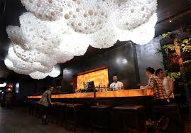 Formations commercial acoustical and accent clouds from armstrong ceiling solutions come in a wide range of options. Cloud Ceiling An Interactive Cloud Made With 15 000 Light Bulbs At Progress Bar In Chicago Colossal