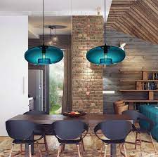 Blue Large Glass Pendant Light Bell Design Bedroom Ceiling Light Glass Ceiling Lights Modern Glass Pendant Light