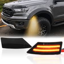Amazon.com: LED Side Marker Lights for Ford Ranger Lariat XL XLT 2019 2020  2021 2022 Ranger Smoked Lens Black Side Markers Fender Lamp Full Amber LED  Strip Front Bumper Side Marker Turn