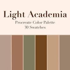 Light Academia Procreate Color Palette 30 Swatches Instant Etsy Aesthetic Light Color Palette Color Palette Design