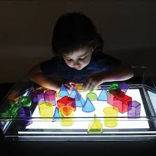 Benefits of Sensory Play for Children with Autism - Light Panel Exploration Tray | https://bloomingearlyyears.com/