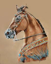 Native Spirit By Mariadangeloart Color Pencil Art Horse Art Equine Art