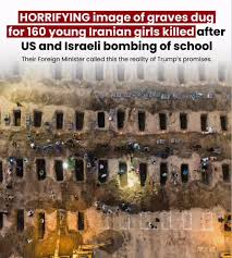 The mass graves at Gaza's Al-Shifa Hospital and the graves of the schoolgirls killed in Iran's Minab attack reflect the same devastating reality. Families in Gaza buried their loved ones amid bombardment,