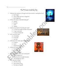 Displaying 162 questions associated with treatment. The Princess And The Frog Movie Questions Esl Worksheet By Curlyju