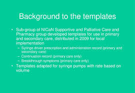 Regional Template For Syringe Pump Prescription And