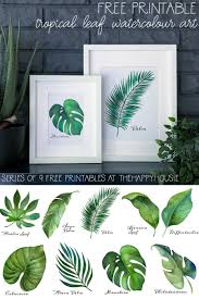 Tropical Leaf Free Printable Art Series Of 9 The Happy Housie Printable Art Prints Free Printable Art Summer Printables Free