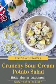 I love the sour cream in this recipe because it is a little lighter than the usual mayonnaise, and it gives the potatoes. Crunchy Sour Cream Potato Salad Tasty Bites
