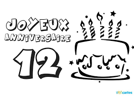 Licorne emoji kawaii etoiles coloriage. 16 Cartes Joyeux Anniversaire Age 12 Ans Gratuits 123 Cartes