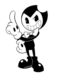 Bendy and the ink machine coloring book drawing illustration image. Easter Bendy Shefalitayal