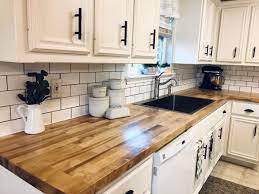 With tons of kitchen organization options like pull out cabinet and drawer organizers, spice racks, cabinet organizers, and more, all of your kitchen necessities will be tucked neatly away. Modern Farmhouse Kitchen Renovation Kitchen Renovation Butcher Block Countertops Kitchen Home Kitchens