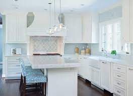 Shop our collection of mosaic backsplash tile in a variety of materials, colors and patterns. Turquoise Arabesque Tile Backsplash Transitional Kitchen