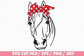 Horse With Bandana Svg Eps Dxf Png You Will Receive The Following 1 Svg Files 1 Dxf Files For Use Wi Horse Drawing Horse T Shirts Silhouette Crafts