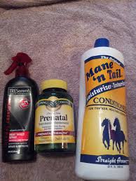 It's true that things in prenatal vitamins, like vitamin b and biotin, are good for the skin and nails. The Three Things That Save My Hair From Being Fried Heat Protectant Prenatal Vitamins Hair Vitamins For Hair Growth Prenatal Vitamins Hair Hair Treatment
